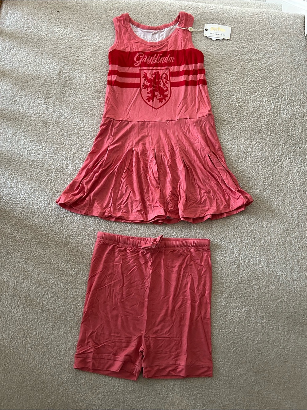 Bums and roses x Harry Potter Gryffindor dress and shorts set size 16 NWT bamboo